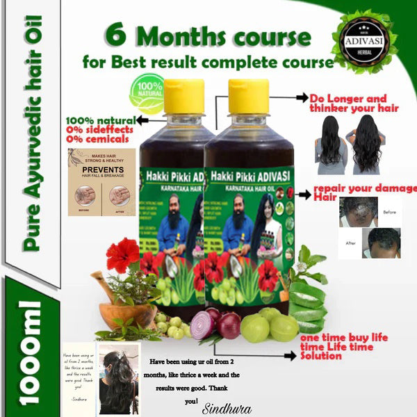 HAKKI PIKKI ADIVASI HERBAL HAIR OIL